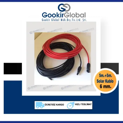 Mc4 Soketli. 5+5 Toplam 10 Metre 6 Mm Solar Panel Kablosu Mc4 Soketli. 5+5 Toplam 10 Metre 6 Mm Solar Panel Kablosu