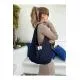 Navy Blue Baguette Velcro Cloth Cloth Bag, Women's Shoulder Bag