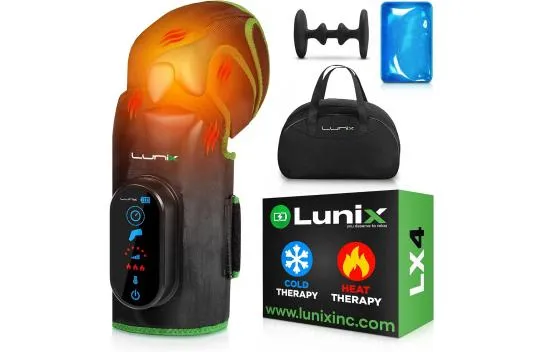 Lunix Lx4 Heat and Compression Knee Massager, Rechargeable - Green