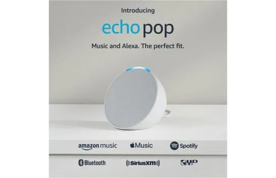 Echo Pop - Full Sound Compact Smart Speaker - Glacier White