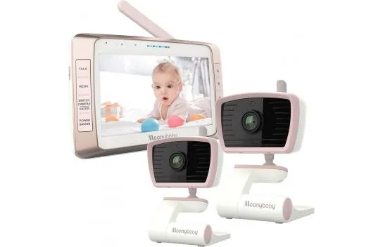 Moonybaby 5" Long Range Baby Monitor with 2 Cameras, No Wifi Required