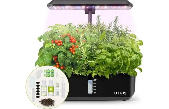 Uruq Soilless Growing System Indoor Gardening Set 12 Pods - Black
