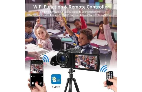 Ordro Ax65 Wifi UHD Video Camera 3.5" IPS Touch Screen