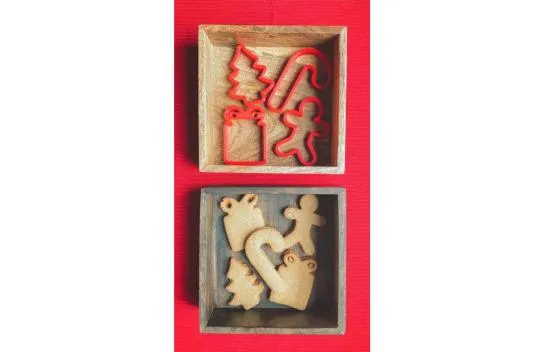 Set of 4 Christmas Cookie Molds