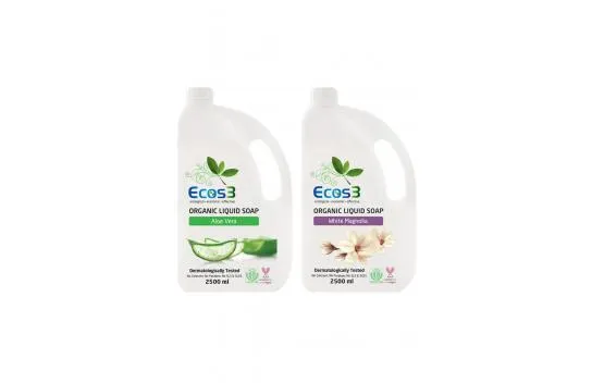 Advantageous Liquid Soap Set, Organic & Vegan Certified, White Magnolia, Aloe Vera, 2 x 2500ml