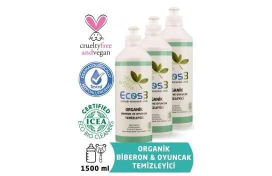 Organic Baby Bottle and Toy Cleaner Set of 3 - 3 x 500 ml