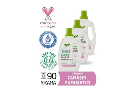 Organic Concentrated Fabric Softener Set of 3 90 Washes