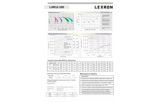 Lexron 12V 105Ah Deep Cycle Nano Carbon Solar Jel Akü