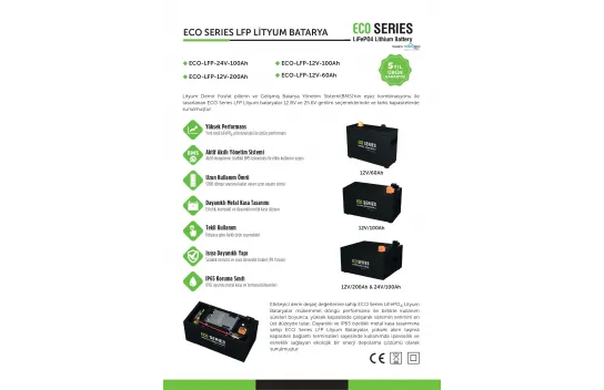 TommaTech ECO Series 12.8V 200Ah LFP Lityum Batarya