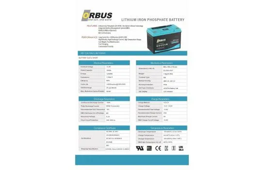 Orbus 12.8 V Volt 100 Ampere Lithium Lifepo4 Battery