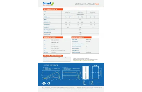 Smart 455w Half Cut Monokristal Güneş Paneli