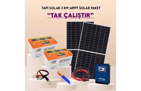 Yapı Solar 3 Kw Mppt Eco Vineyard House Ready Solar Energy Package Plug and Play