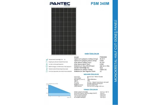 Pantec 340 Watt Monocrystalline Solar Panel