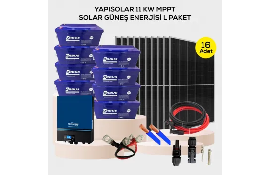 Yapısolar 11 Kw Mppt Solar Güneş Enerjisi L Paket