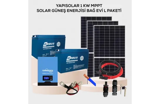 Yapısolar 1 Kw Mppt Solar Güneş Enerjisi Bağ Evi L Paketi