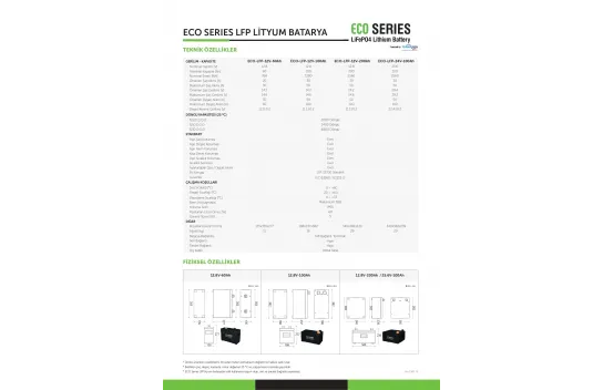 TommaTech ECO Series 12.8V 60Ah LFP Lityum Batarya