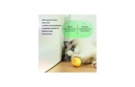 Smart Cat Ball, Self-Moving Cat Toy, Interactive Cat Dog Ball Yellow - Yellow