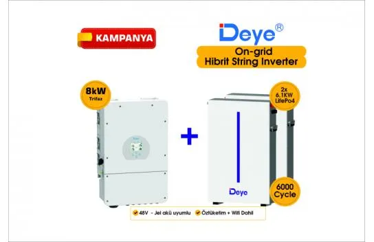 DEYE 8 KW On-Grid Hybrid Three Phase Package LV (48V)