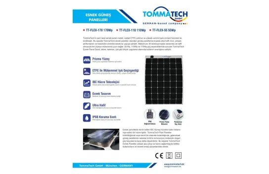 TommaTech 55Wp Flexible Solar Panel