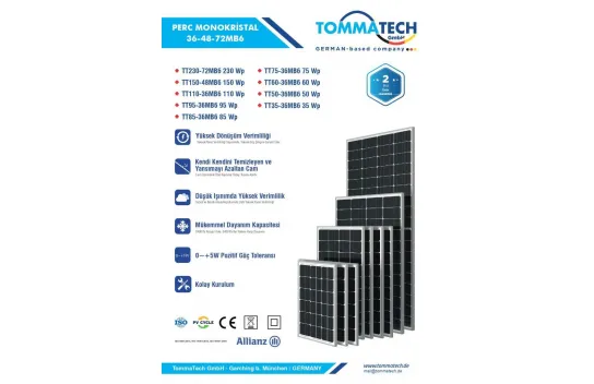 TommaTech 110 Watt Multibusbar Solar Panel