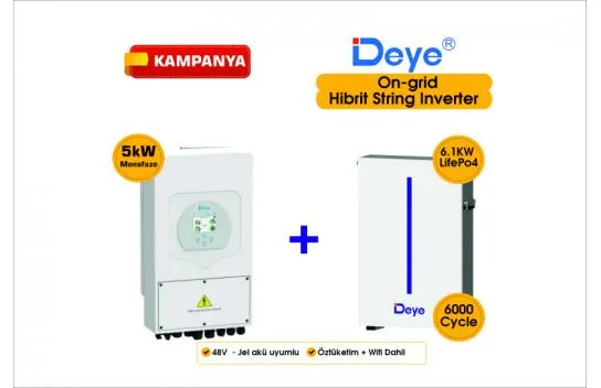DEYE 5 KW On-Grid Hybrid Single Phase Package LV (48V)