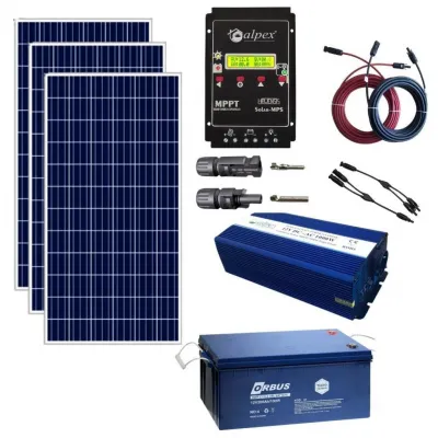 Teknovasyon Arge Güneş Enerjisi Bağ Evi Solar Paketi SP500 1000W Tam Sinüs İnverter 170W 12V Güneş Paneli 200Ah 12V Jel Akü Teknovasyon Arge Güneş Enerjisi Bağ Evi Solar Paketi SP500 1000W Tam Sinüs İnverter 170W 12V Güneş Paneli 200Ah 12V Jel Akü
