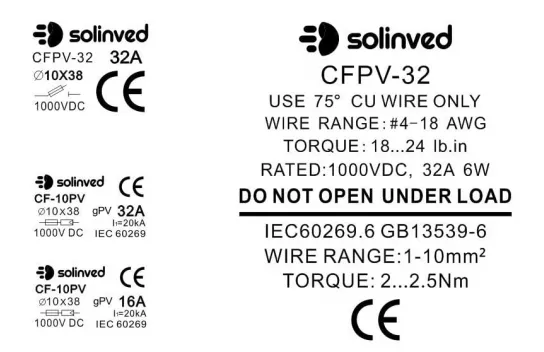 Solinved 32A Solar PV DC Fuse