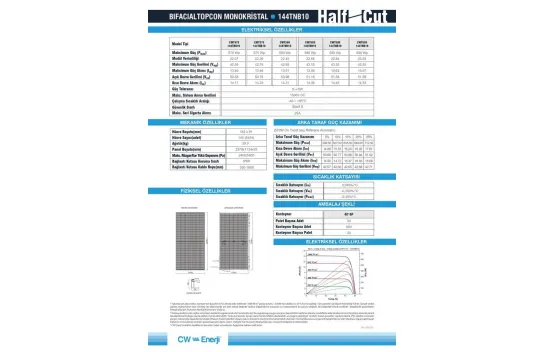 CW Enerji 590Wp 144TNB M10 Topcon Güneş Paneli