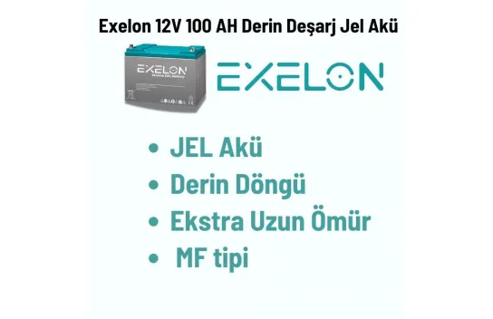 Teknovasyon Arge - Exelon 12 Volt 100 Amper Jel Akü Derin Döngü Deep Cycle