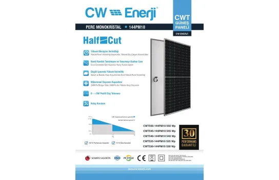 CW Energy 545Wp 144PM M10 HC-MB Solar Panel