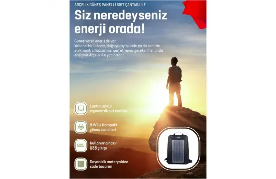 Teknovasyon Arge Arçelik Sbw 8 watt Solar Sırt Çantası