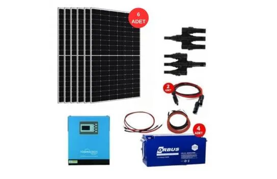 Teknovasyon Arge Solar Energy Vineyard House Solar Package 5KVA Inverter 280W Solar Panel 100Ah Gel Battery