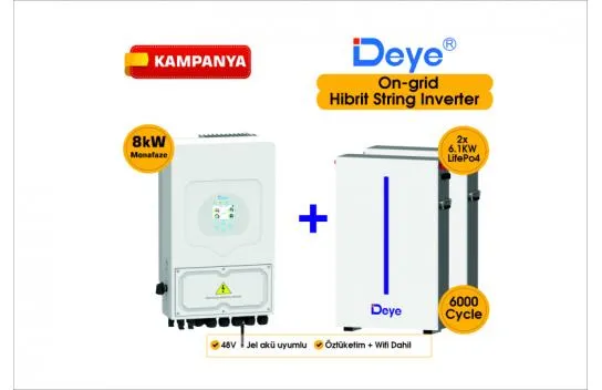DEYE 8 KW On-Grid Hybrid Single Phase Package LV (48V)