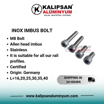 M8x30 MM İNOX İMBUS CİVATA (100 ADET) M8x30 MM İNOX İMBUS CİVATA (100 ADET)
