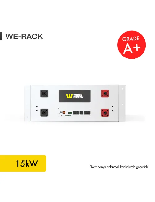 48V 300Ah 15kW LiFePO4 Rack Tipi Bluetooth'lu Lityum Demir Fosfat Akü