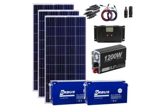 Solar Energy Vineyard House Solar Package 1200W Sine Wave Inverter 170W Solar Panel 100Ah Gel Battery