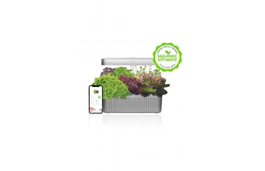 Smart Garden - Inox Gray (STARTER KIT GIFT): Soilless Agriculture Unit, Hydroponic Kit