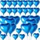 Metallized Shiny Blue Heart Shaped Floating Balloon Foil 18 inch 45 cm 25 Pcs