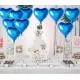 Metallized Shiny Blue Heart Shaped Floating Balloon Foil 18 inch 45 cm 25 Pcs