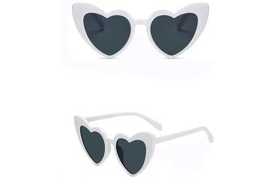 White Color Heart Shaped Party Glasses 15x5 cm