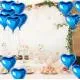 Metallized Shiny Blue Heart Shaped Floating Balloon Foil 18 inch 45 cm 25 Pcs