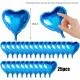 Metallized Shiny Blue Heart Shaped Floating Balloon Foil 18 inch 45 cm 25 Pcs