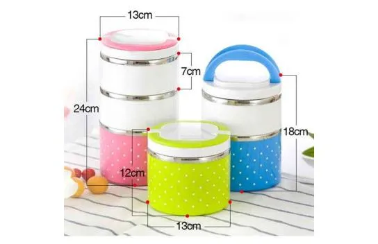 Food Thermos 2-Piece Lunch Box with Handle - Hiper 2-Layer Food Thermos