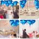 Metallized Shiny Blue Heart Shaped Floating Balloon Foil 18 inch 45 cm 25 Pcs