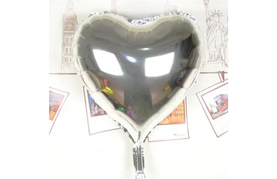 Heart Balloon Foil Silver 80 cm 32 inch