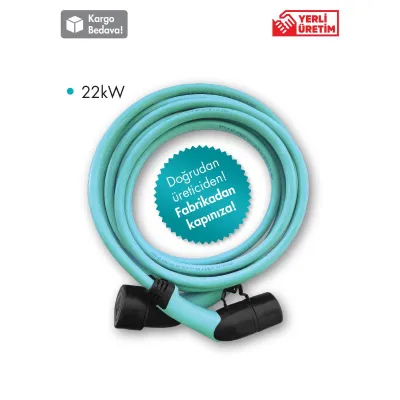 Volti Elektrikli Araç Şarj Kablosu - Düz Tip-2, 22 kW, 32A, 380V AC, Su ve Toz Geçirmez, Yüksek Dayanıklılık, TOGG/Tesla/Uyumlu, Türkiye ve Avrupa Standardı Volti Elektrikli Araç Şarj Kablosu - Düz Tip-2, 22 kW, 32A, 380V AC, Su ve Toz Geçirmez, Yüksek Dayanıklılık, TOGG/Tesla/Uyumlu, Türkiye ve Avrupa Standardı