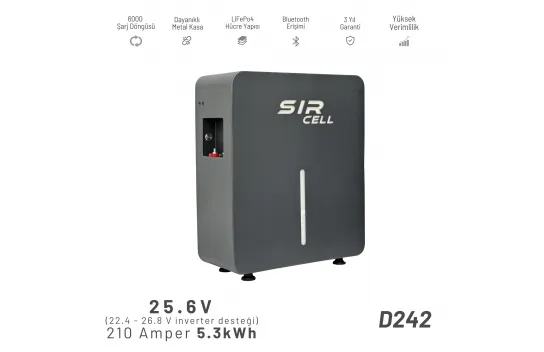 D242 LiFePo4 Lithium Battery 25.6v 210ah 5.3kwh