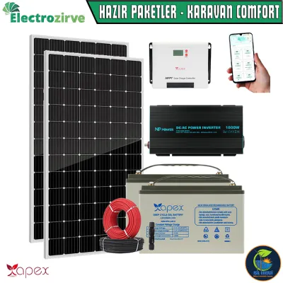 HAZIR GÜNEŞ ENERJİSİ SİSTEMİ - KARAVAN/BAĞ EVİ PAKETİ - KARAVAN COMFORT - 2560WH - BLUETOOTH DESTEKLİ HAZIR GÜNEŞ ENERJİSİ SİSTEMİ - KARAVAN/BAĞ EVİ PAKETİ - KARAVAN COMFORT - 2560WH - BLUETOOTH DESTEKLİ
