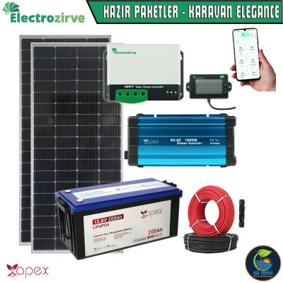 HAZIR GÜNEŞ ENERJİSİ SİSTEMİ - KARAVAN/BAĞ EVİ PAKETİ - KARAVAN ELEGANCE - 2560WH LIFEPO4 LİTYUM BATARYA - BLUETOOTH DESTEKLİ HAZIR GÜNEŞ ENERJİSİ SİSTEMİ - KARAVAN/BAĞ EVİ PAKETİ - KARAVAN ELEGANCE - 2560WH LIFEPO4 LİTYUM BATARYA - BLUETOOTH DESTEKLİ