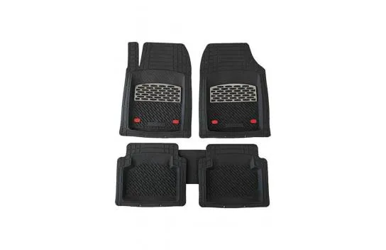 FULLY COMPATIBLE WITH Dacia Sandero 2008 UNIVERSAL NEW GENERATION HIGH QUALITY FLOOR MATS WITH 4D POOL BLACK - 4D car mat